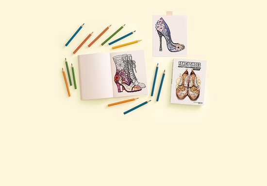 Colouring books, colouring pages and colouring pencils