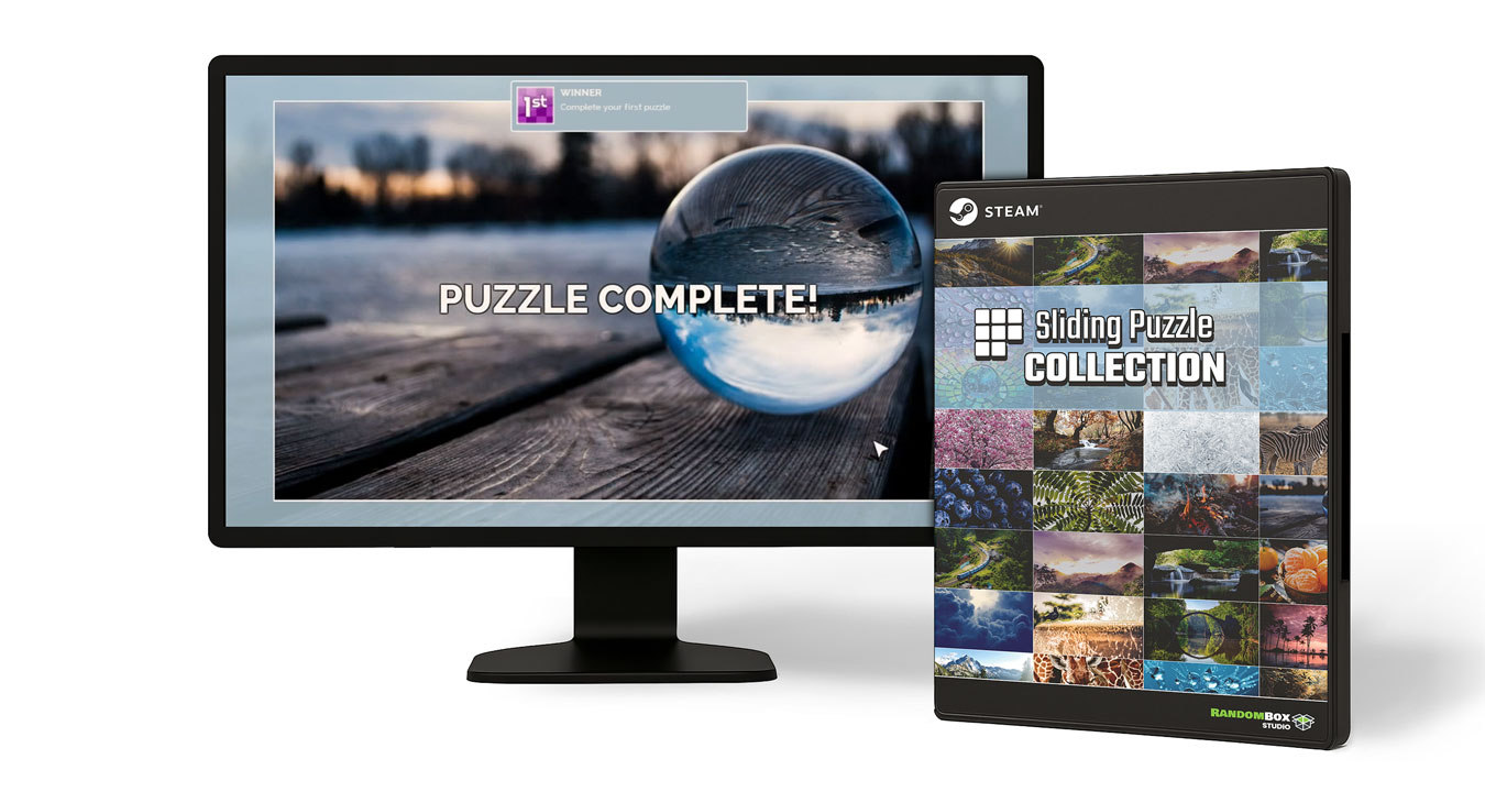 Sliding Puzzle Collection steam game screenshot and dvd case cover