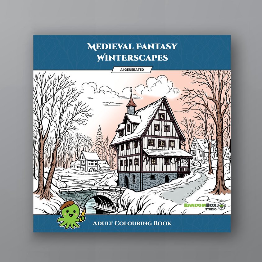 Medieval Fantasy Winterscapes: Adult Colouring Book